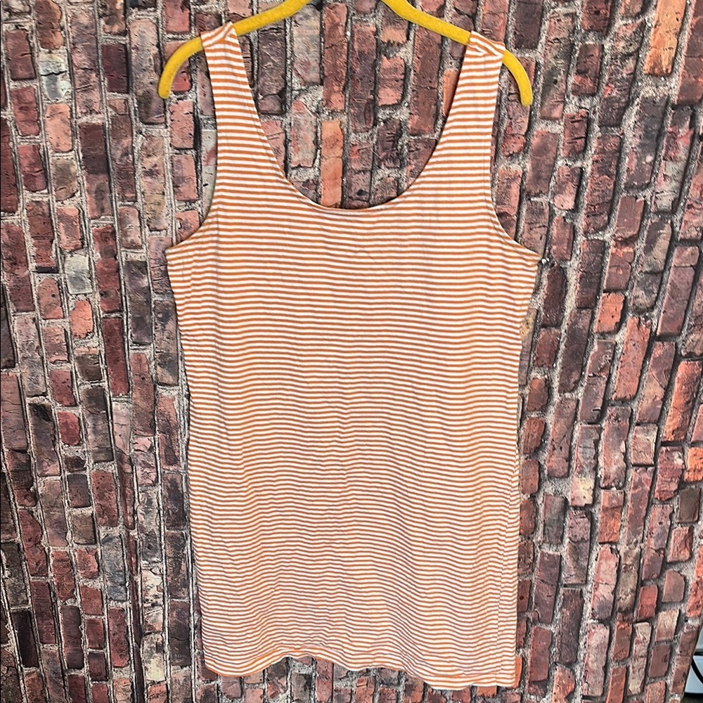 Anko Australian brand Orange White Striped Cotton Tank Top Size 10
